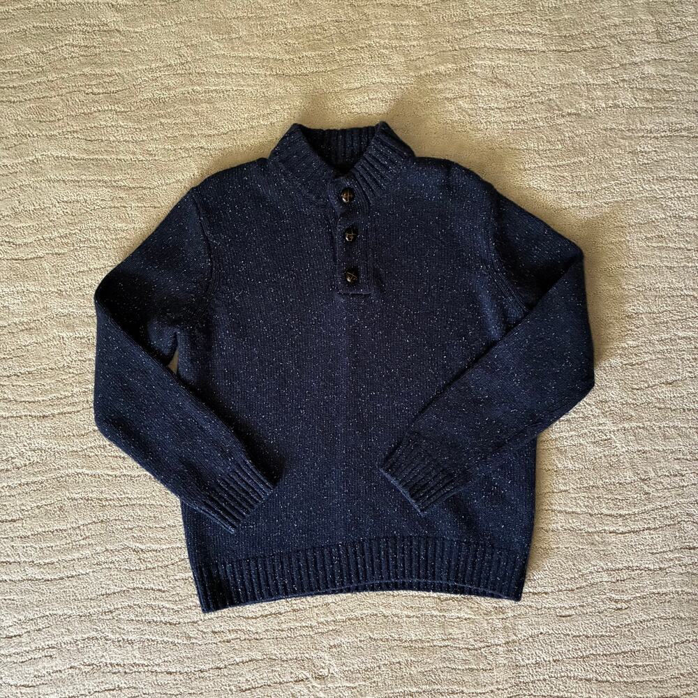 UNTUCKit Gordonne Vangone Speckled Lambswool Mens XL Henley Sweater Preppy